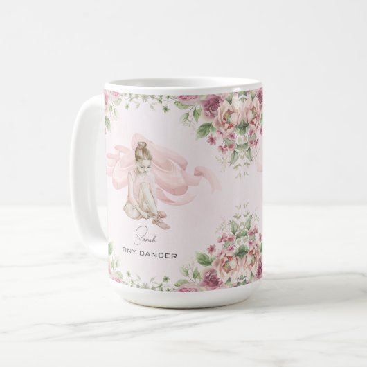 Tiny Dancer Ballerina personalisierte Mug Kaffeetasse (Vorderseite Links)