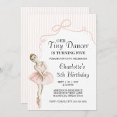Tiny Dancer Ballerina Pink Girls Birthday Einladung (Vorne/Hinten)