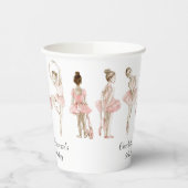 Tiny Dancer Ballerina Pink Girls Birthday Pappbecher (Links)