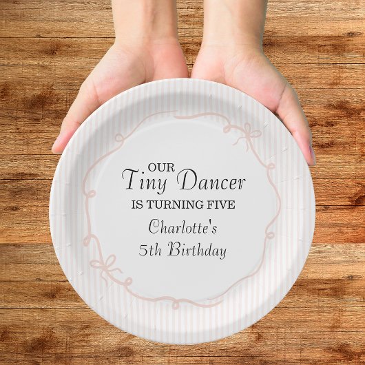 Tiny Dancer Ballerina Pink Girls Birthday Pappteller
