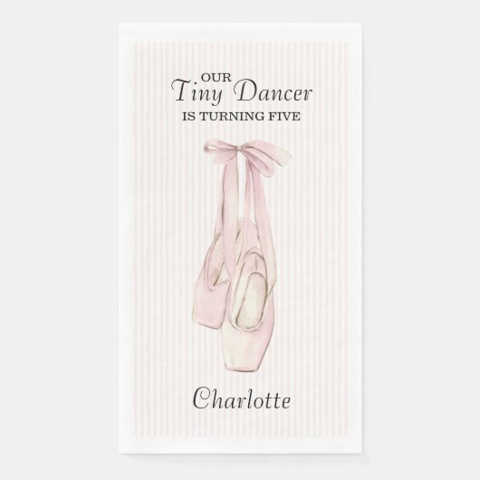 Tiny Dancer Ballerina Pink Girls Birthday Serviette (Vorderseite)