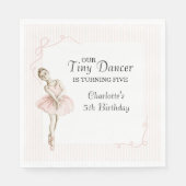 Tiny Dancer Ballerina Rosa Mädchen Geburtstag Serviette (Vorderseite)