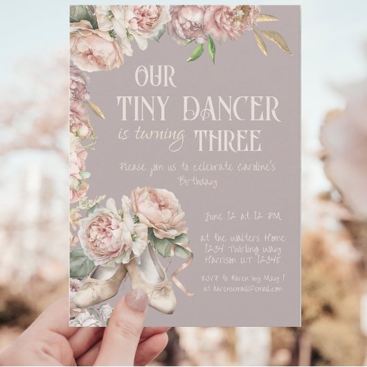 Tiny Dancer Lila Ballerina Geburtstag Einladung