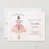 Tiny Dancer Pink Ballet Dancer Einladung (Vorderseite)