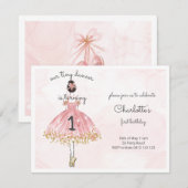Tiny Dancer Pink Ballet Dancer Einladung (Vorne/Hinten)
