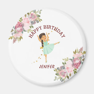 Tiny Dancer   Pink Floral Ballet Geburtstagsparty Magnet