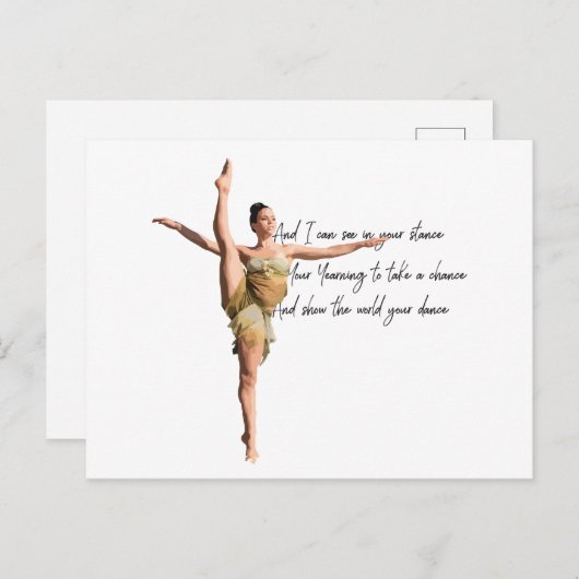 Tiny Dancer Series Green Postkarte (Vorne/Hinten)