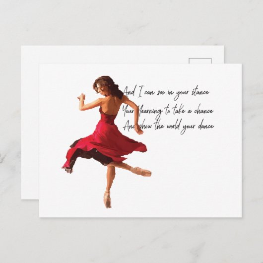 Tiny Dancer Series Red Postkarte (Vorne/Hinten)