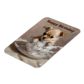 Tiny Delight: Chihuahua-Welpe in einem Teacup, Magnet (Linke Seite)