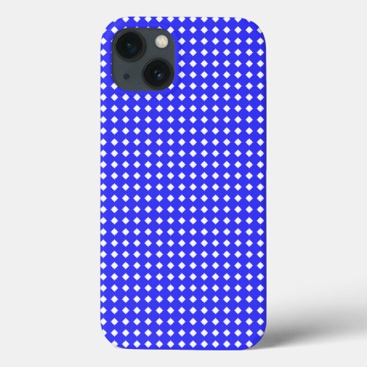 Tiny Diamonds Squares Muster Cobalt Blue White Case-Mate iPhone Hülle (Rückseite)