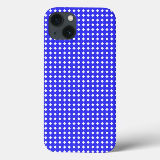 Tiny Diamonds Squares Muster Cobalt Blue White Case-Mate iPhone Hülle (Rückseite)