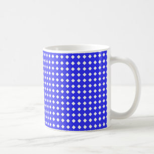 Tiny Diamonds Squares Muster Cobalt Blue White Kaffeetasse