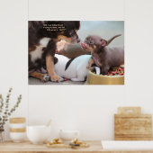 Tiny Dog Family zum Abendessen Poster (Küche)