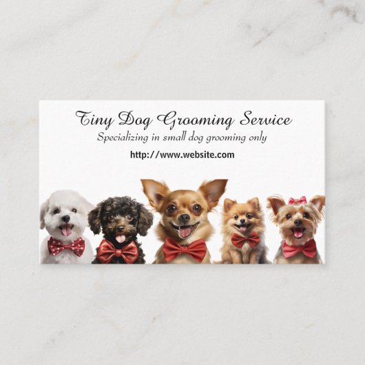 Tiny Dog Grooming Service Visitenkarte (Vorderseite)