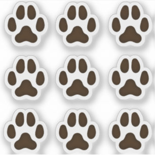 Tiny Dog Paw druckt Schwarze Tierspuren Sticker