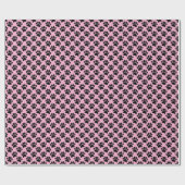 Tiny Dog Paw Print Pattern In Black and Pink Geschenkpapier (Flach)
