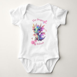 Tiny Dragon, Big Attitude – Cute Kawaii Dragon Baby Strampler