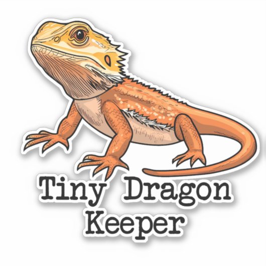 Tiny Dragon Keeper Barted Dragon Aufkleber (Vorderseite)