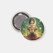 Tiny Dragon Keeper mit Schmetterlingen Magnet (Vorderseite/Rückseite)