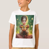 Tiny Dragon Keeper mit Schmetterlingen T-Shirt (Vorderseite)