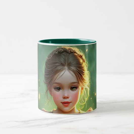 Tiny Dragon Keeper mit Schmetterlingen Zweifarbige Tasse (Mittel)