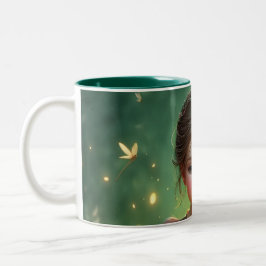 Tiny Dragon Keeper mit Schmetterlingen Zweifarbige Tasse