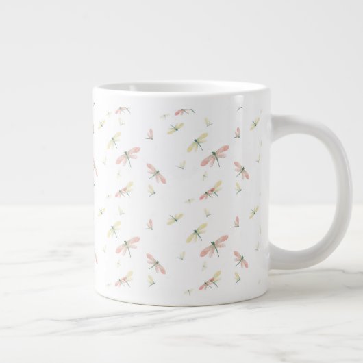 Tiny Dragonflies auf White Large 15oz Tasse (Rechts)