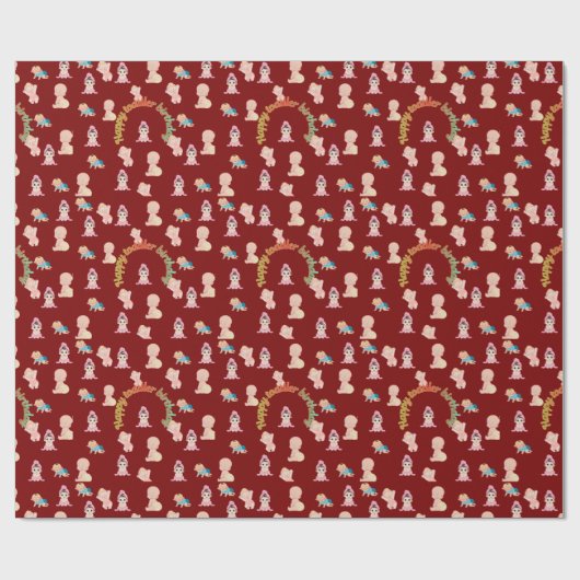 Tiny Dreams Day deep red Geschenkpapier (Flach)