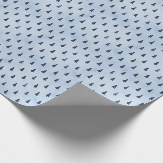 Tiny Elegant Blue Ice Weihnachtsbaumen Geschenk Geschenkpapier (Ecke)