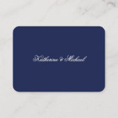 Tiny Elegant Minimal Navy Blue Wedding RSVP Begleitkarte (Rückseite)