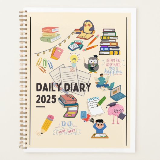 Tiny Emoji Magic - ein weißes Doodle-Buchcover Planer (Vorderseite)