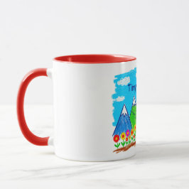 Tiny Explorer Stick Figure Hiking Illustration Tasse
