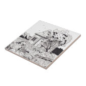 Tiny Farmhouse Botanischer Garten Pen Tinte Gezeic Fliese (Seite)