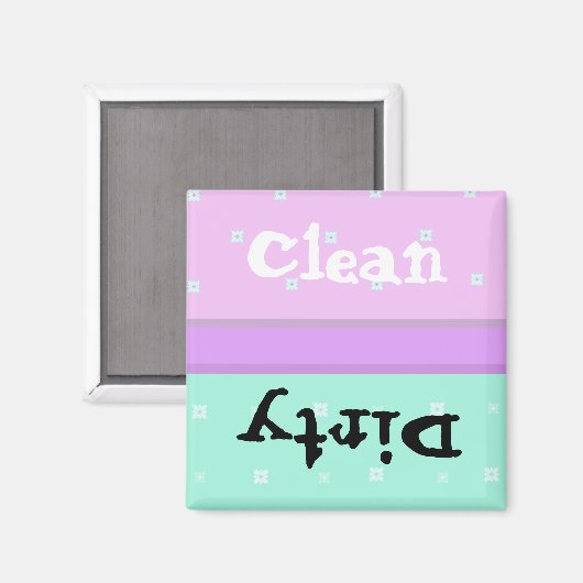 Tiny Floral Clean und Dirty Magnet (Vorderseite/Rückseite)