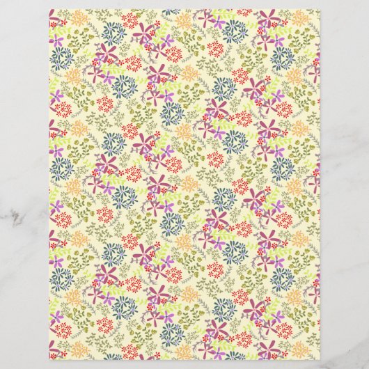Tiny Floral Cream Stationery Paper (Rückseite)