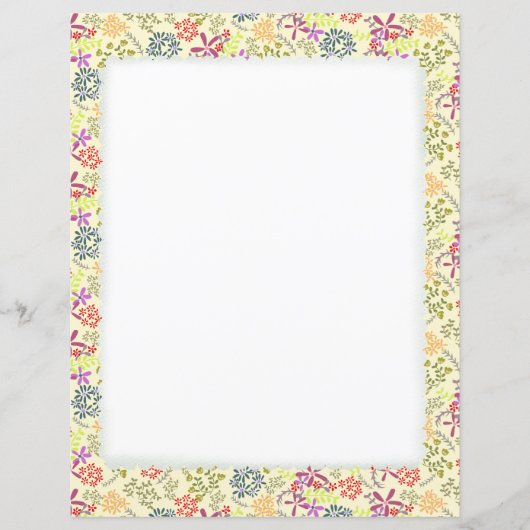 Tiny Floral Cream Stationery Paper (Vorderseite)