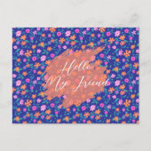 Tiny Floral Pattern Custom Friendship Postcard Postkarte (Vorderseite)