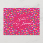 Tiny Floral Pattern Custom Friendship Postcard Postkarte (Vorderseite)