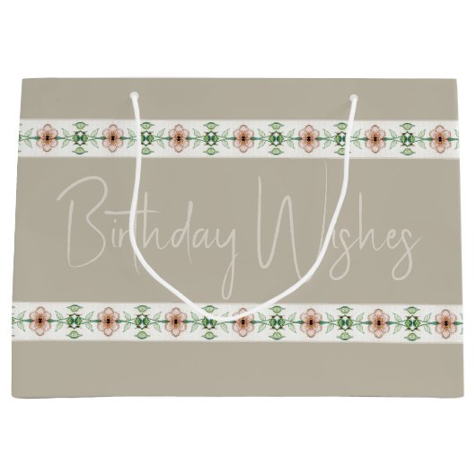 Tiny Floral Stripe Große Geschenktüte (Vorderseite)