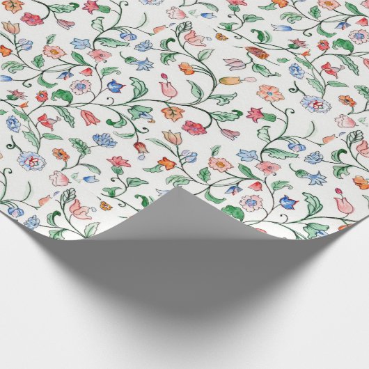 Tiny Floral Twine auf Packpapier (Ecke)