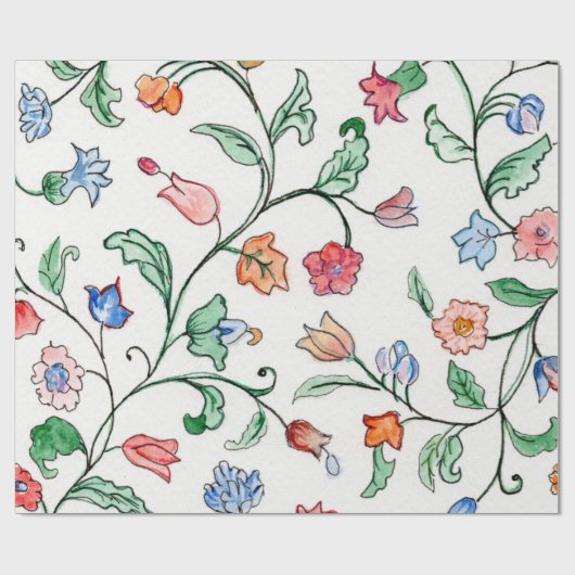 Tiny Floral Twine auf Packpapier (Flach)