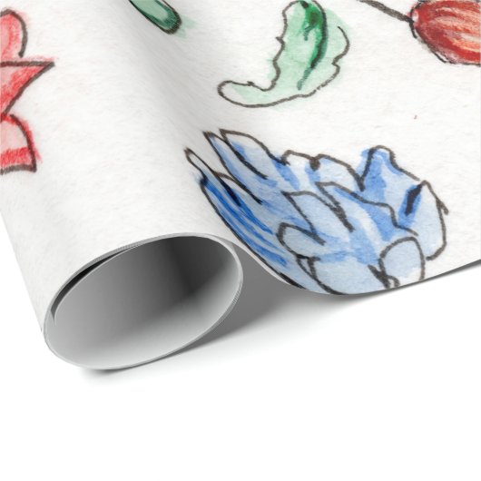 Tiny Floral Twine auf Packpapier (Rolleneckpunkt)