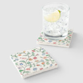 Tiny Floral Twins Design auf Untersetzer (Seitenansicht)