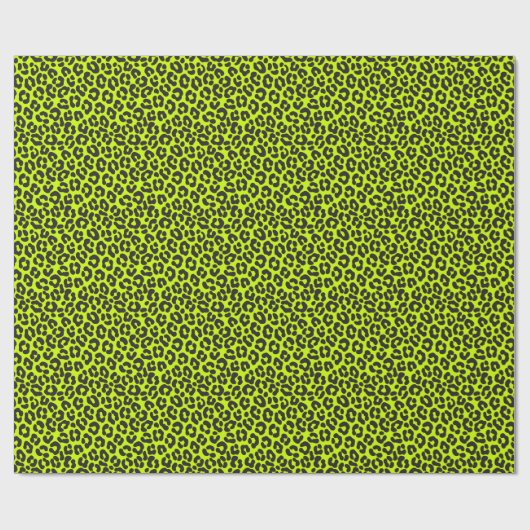 Tiny Fluorescent Lime Green Leopard Print Geschenkpapier (Flach)