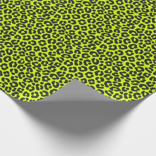 Tiny Fluorescent Lime Green Leopard Print Geschenkpapier (Ecke)
