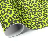 Tiny Fluorescent Lime Green Leopard Print Geschenkpapier (Rolleneckpunkt)