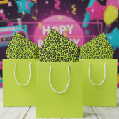 Tiny Fluorescent Lime Green Leopard Print Seidenpapier