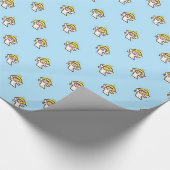 Tiny Flying Angels auf Blue Geschenkpapier (Ecke)