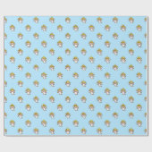 Tiny Flying Angels auf Blue Geschenkpapier (Flach)