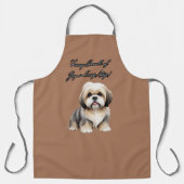 Tiny Furry Friend: Weich braun, grau und weißer Hu Schürze (Vorderseite)